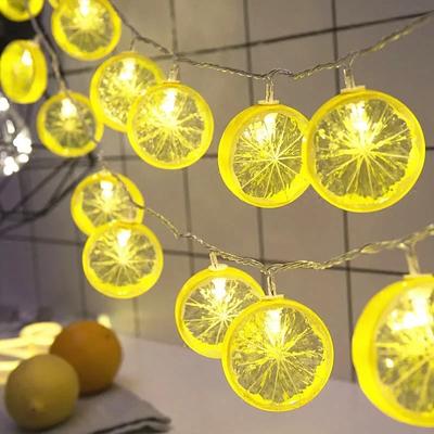 LED Lemon Garland Orange Slices String Light Yard Wedding Party Home Bedroom Shop Decoration Battery Lamps Holiday Lighting
