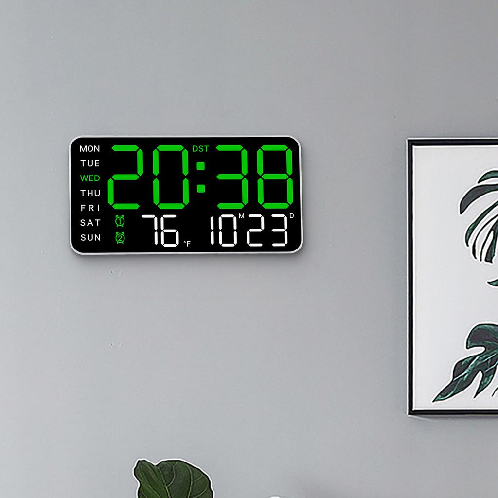 Adjustable Brightness LED Digital Table Wall Clock Temperature Date Week