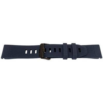 Bracelet Montre - MY-MONTRE - 22mm - Silicone Bleu - Boucle Noire Sablée - Clip À Ressort Inclus