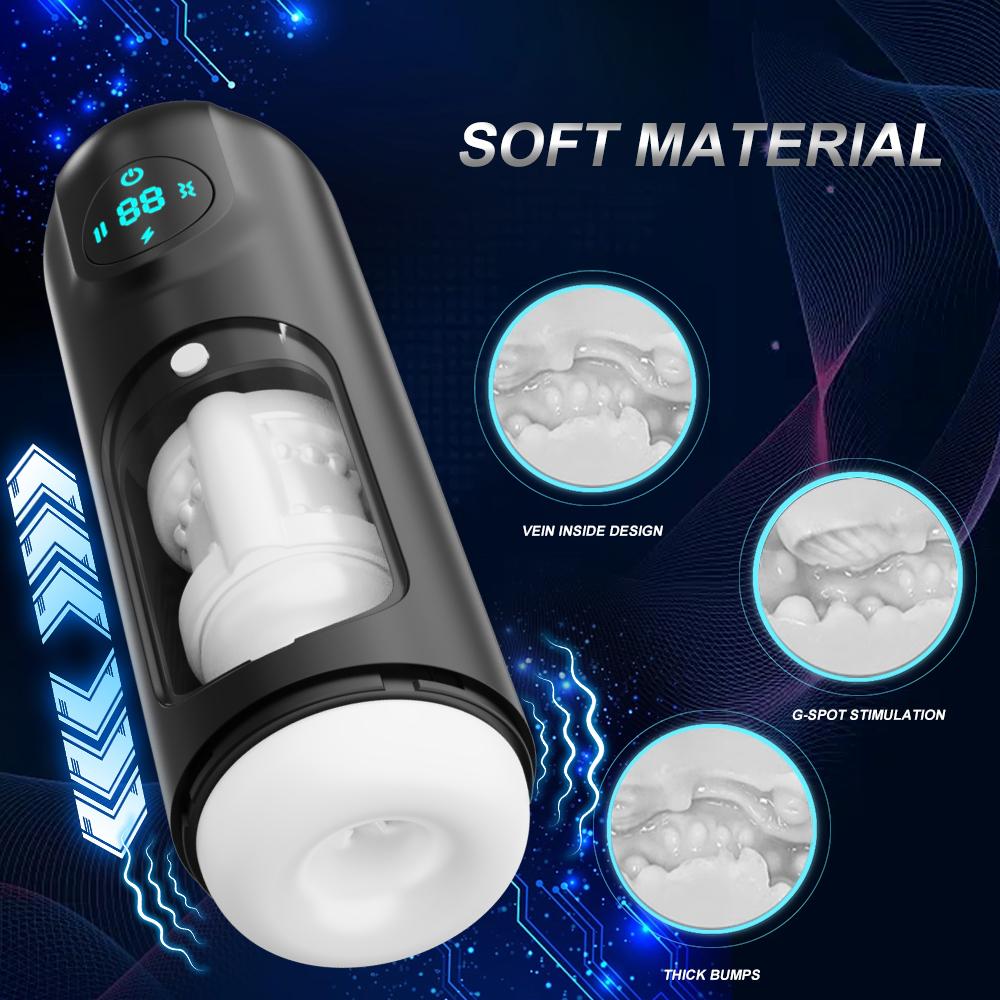 Automatic Male Masturbator Telescopic Sucking Heated Sex Toys Equipment Machine Adult Goods For Men Blowjob Masturbation Cup