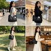 2026 New Korean Style Polka Dot Tote Bag, Silver Star Charm, Large Capacity Commuter Shoulder Bag for Women, Versatile Casual Tote Bag
