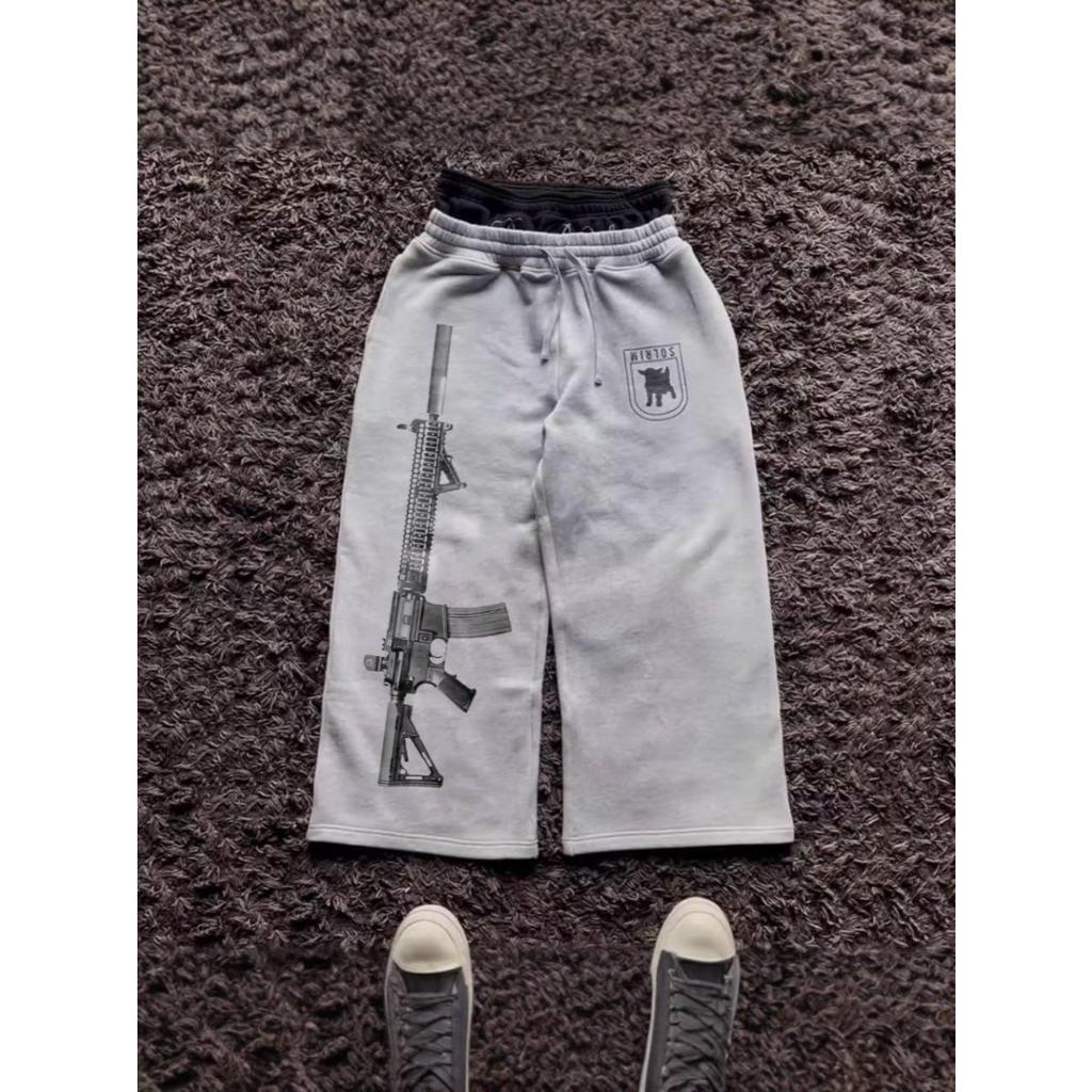 BeatStreet Y2K High-Waisted Printed Embroidered Street Guard Pants Spring Summer Casual Straight Leg Double Waist Design Fashionable