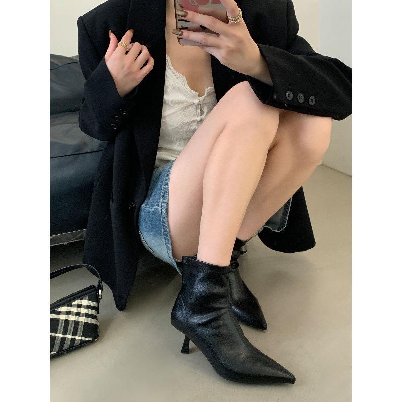 Autumn French pointed toe thin heel thin boots high temperament fashion boots small boots