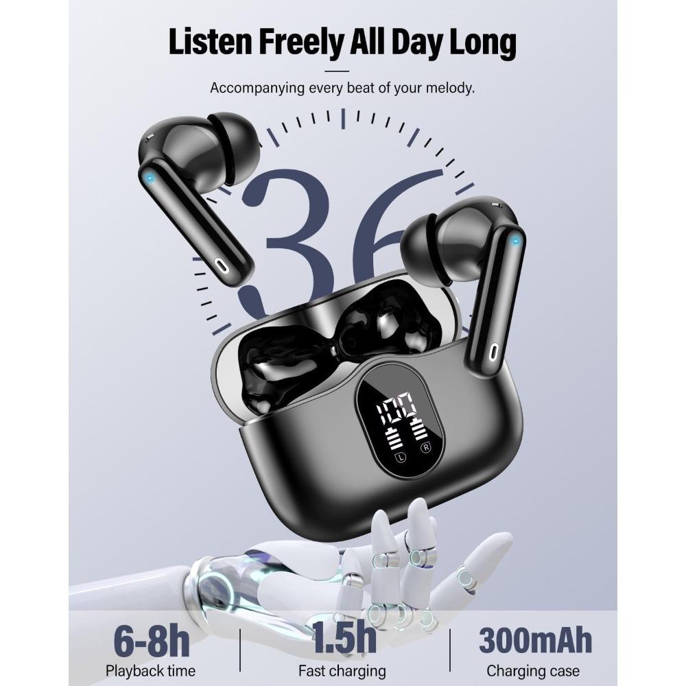 Wireless Earbuds Bluetooth 5.4 Headphones Bass Stereo EarBud