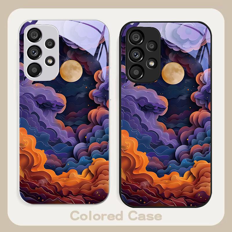 Sun Moon First Photo For Samsung Galaxy S24 Plus S20 21 FE S23 Ultra S8 9 A70 72 73 50 51 52 53 Tempered Glass Phone Case