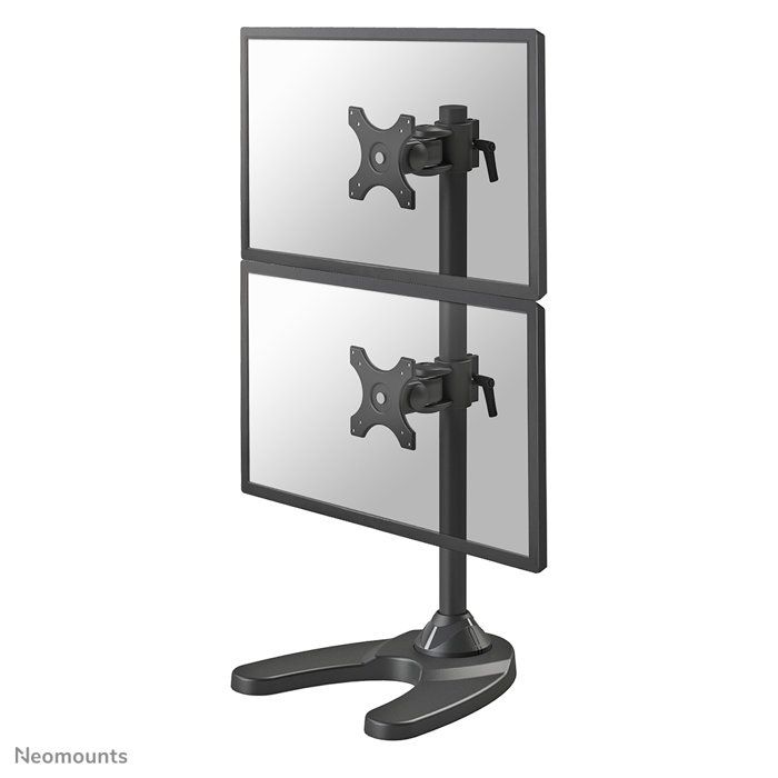 Desk Mount for 2 Flat Screens NEWSTAR FPMA-D700DDV - Tiltable, Swiveling and Rotatable - Black