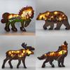 Statua di lupo in legno Creatività Totem di lupo Ufficio Casa Decorare Artigianato Regalo di Natale Foresta del Nord Alce Orso Bruno Ornamenti