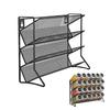 4 Tier Spice Rack Organizer Wall Mounted Metal Mesh Container Holder Spice Seasoning Organizer Kitchen Counter Shelf for Cabinet