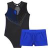 Children's Girls Sleeveless Leotard Dance Gymnastics Training Dancewear with Shorts
