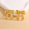 Popular in Europe and the United States, earrings 11k gold-plated non-fading stainless steel studs, high-end bow earrings