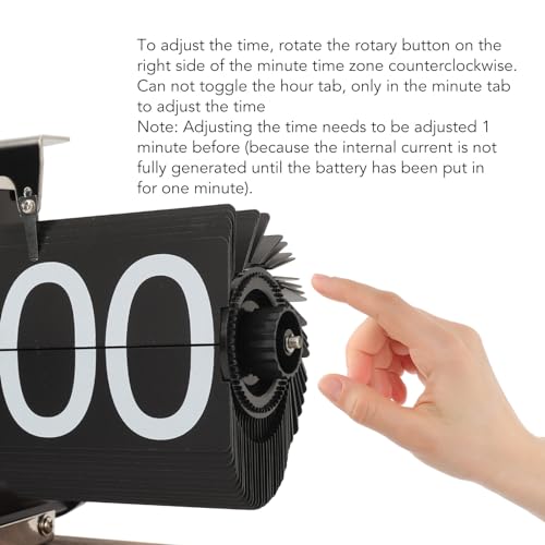 Retro Vintage Flip Down Clock, Automatic Rotating Digital Display Mechanical Clock, Desk Flip Clock Gear Clock, Home Office Decor, Battery Operated (S