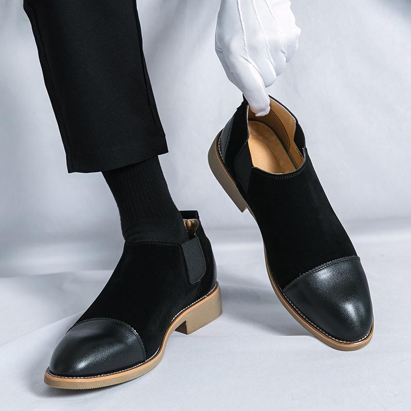 Men's Shoes Large Size Suede Casual Shoes Men's Autumn and Winter New Leather Shoes Men's One-pedal Short Boots Men's Martin Boots