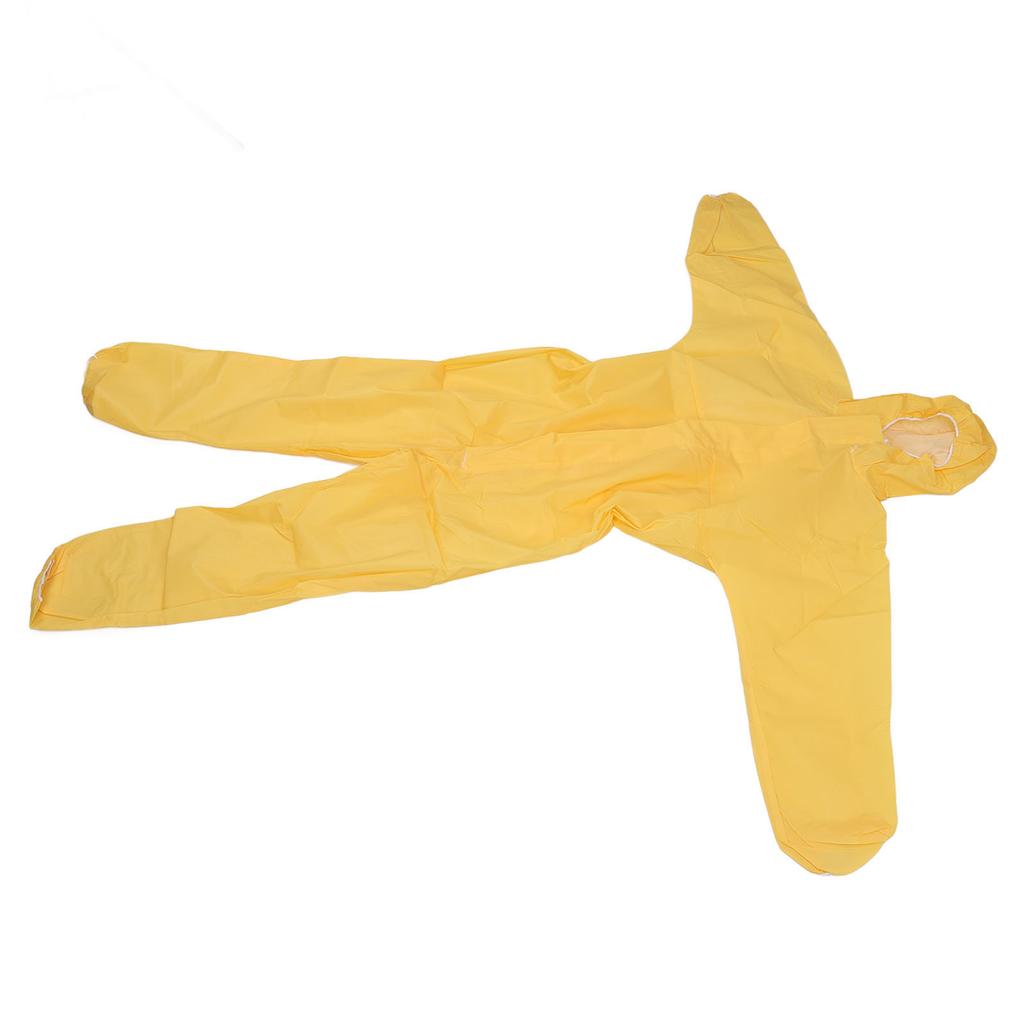 Protective Jumpsuit Yellow Acid and Alkali Resistant Safety Protective Coverall for Laboratory XL