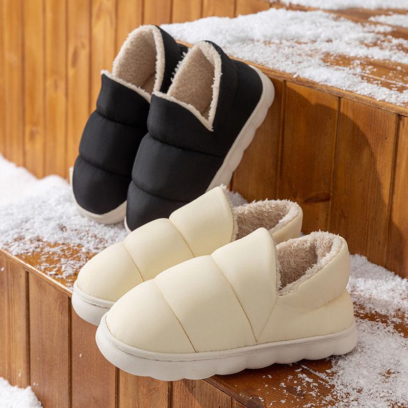 Men's cotton shoes winter velvet warm home use non-slip thick sole deodorant couple cotton shoes women's winter