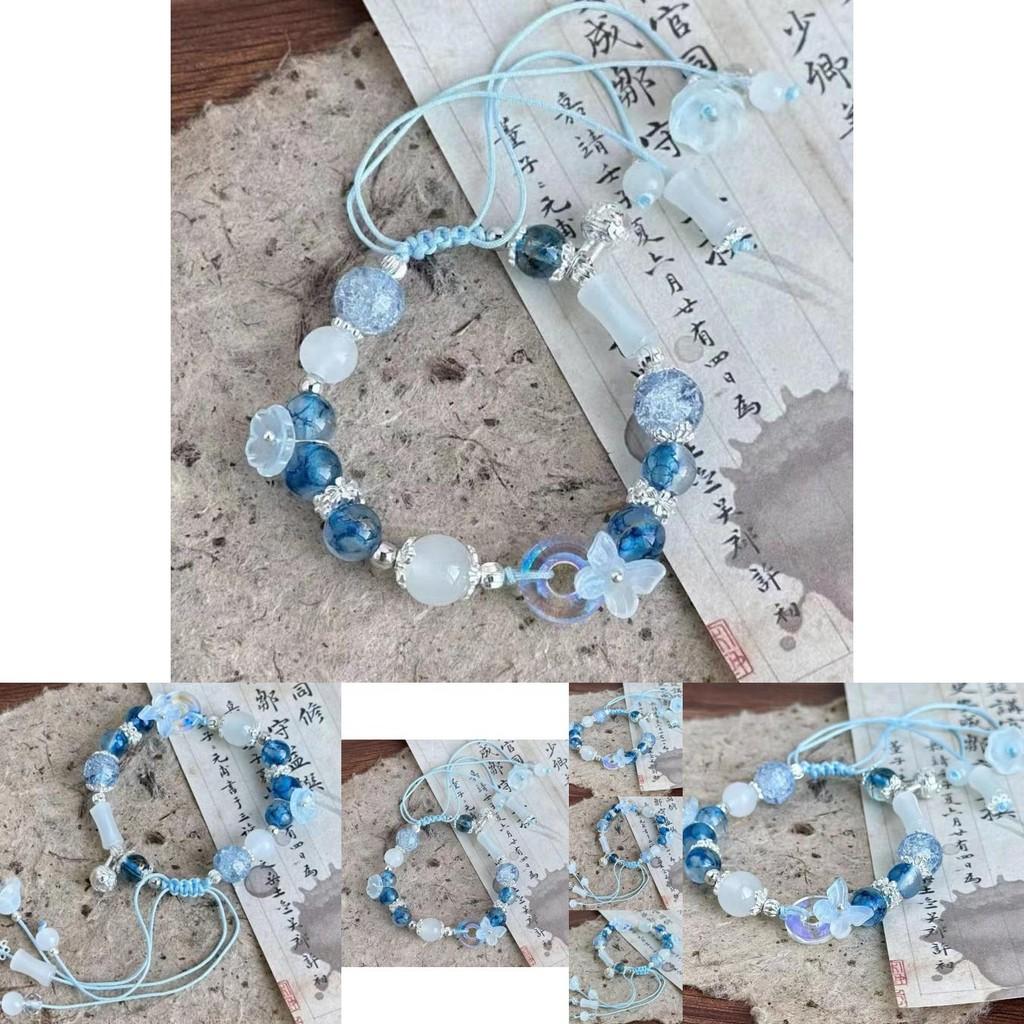 Trendy Floral Beaded Bracelet For Women Unique Adjustable Chinese Style