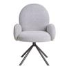 Fauteuil repas pivotant - EBUY24 - 69x65x91,5 cm - Tissu bouclette gris clair - Design contemporain - 1 place