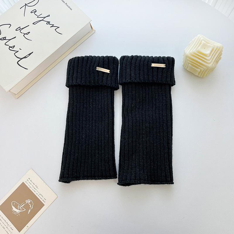 Vielseitige Strick-Beinwärmer mit Metall-Logo - Dicke, Warme, Schlankmachende Socken für Herbst und Winter