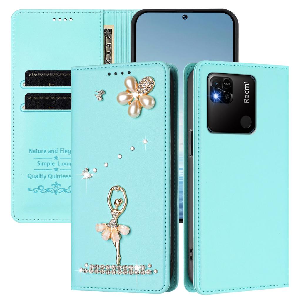 Luxury Diamond Cute Cards Solt Wallet Leather Phone Case For Redmi Note 15 14 Pro Plus 13 14C 13C Flip Pocket Kickstand Cover