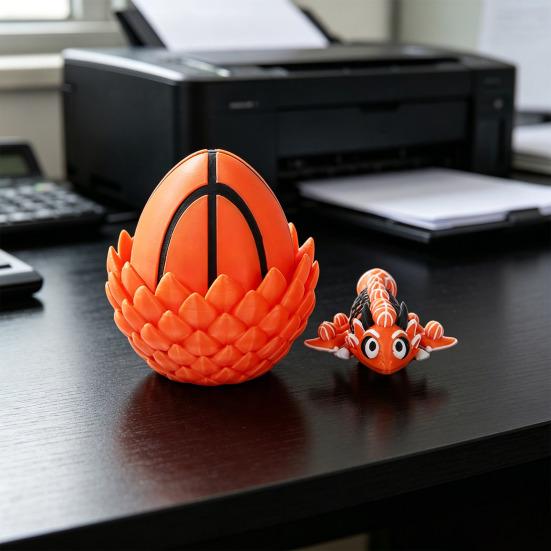 Flexible 3D Decorative Eggs with Dragon Inside, Mini Flying Dragons with Eyes and Wings, Easter Basket Stuffers Mini Animal Easter Egg Set, Unique