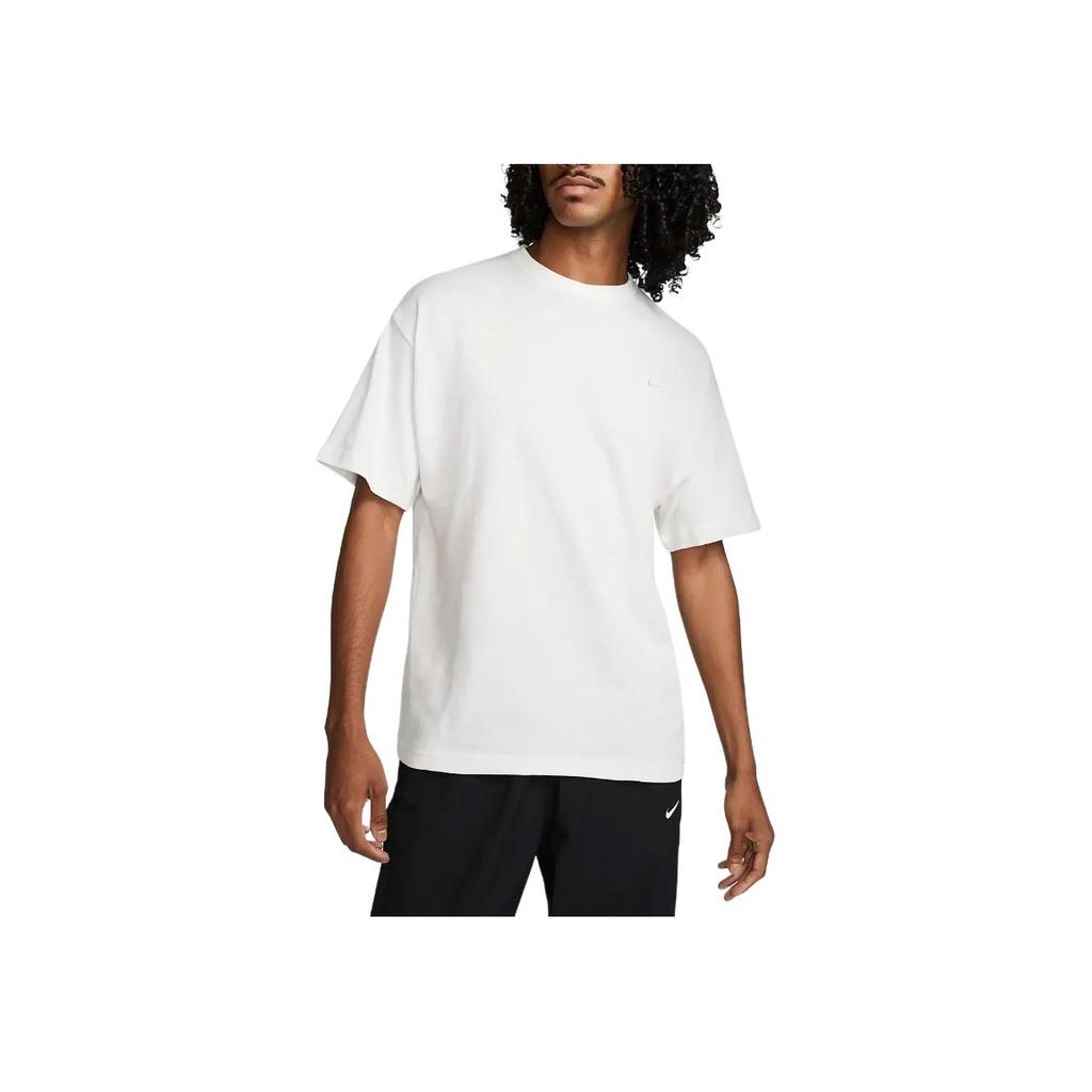 Nike Solo Swoosh Logo Detail Crew Neck T-Shirt Men Tops White CV0559-030
