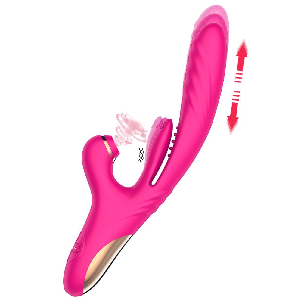 Adult Female Supplies Beauty Multifunctional Vibrator Female Masturbation Massage AV Sucking and Beating Telescopic Stick