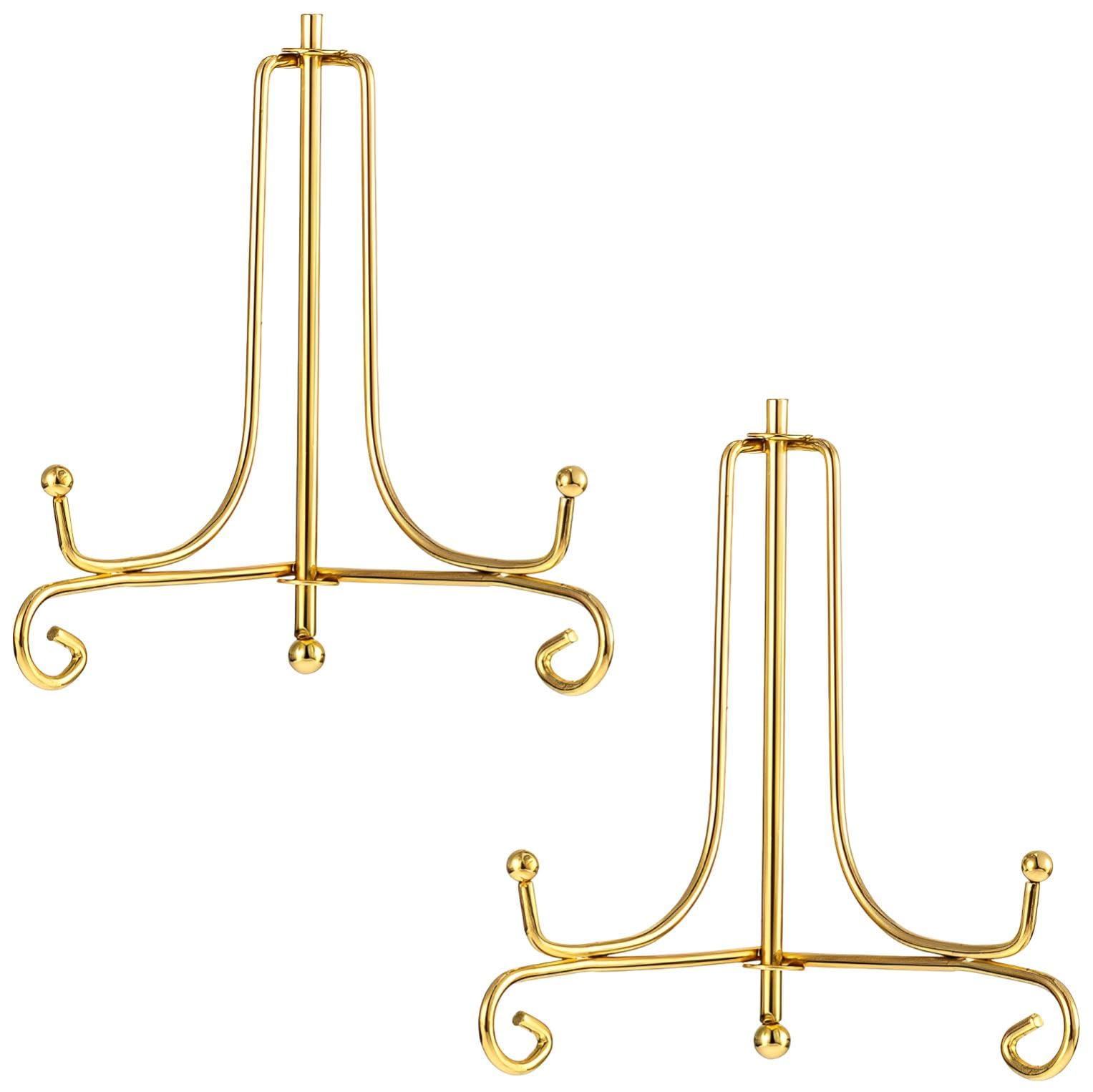 

fogman Підставка для тарілок Підставка для тарілок Підставка для тарілок Підставка для фотографій Підставка для кольорового паперу Набір з 2 4 (Золоті дюйми)