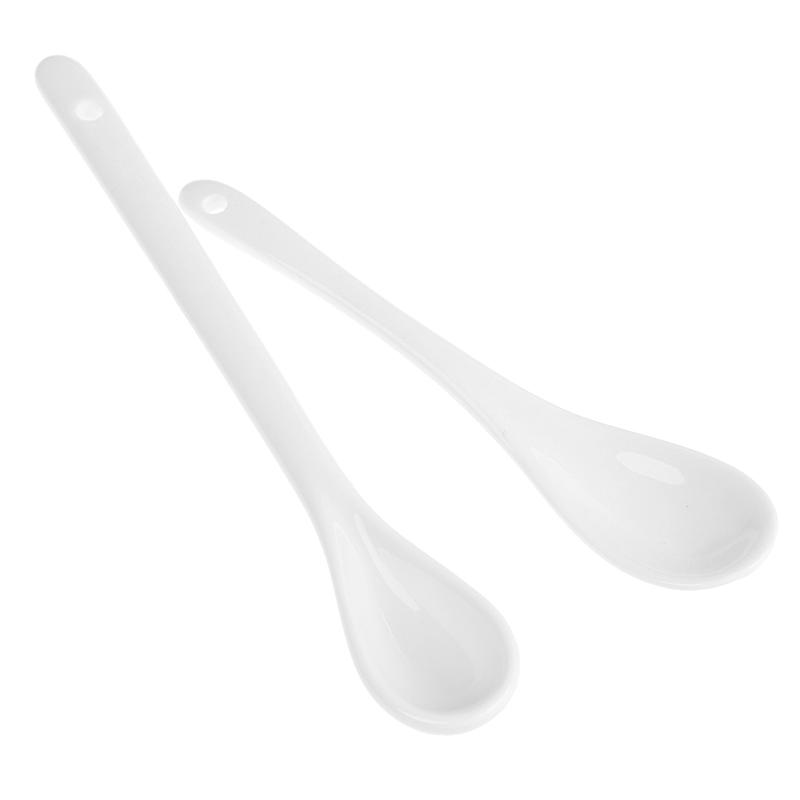1 ks Keramické lžíce Dlouhá-Krátká Bílé porcelánové Coffee Soup Sugar Tea Dezertní příbory