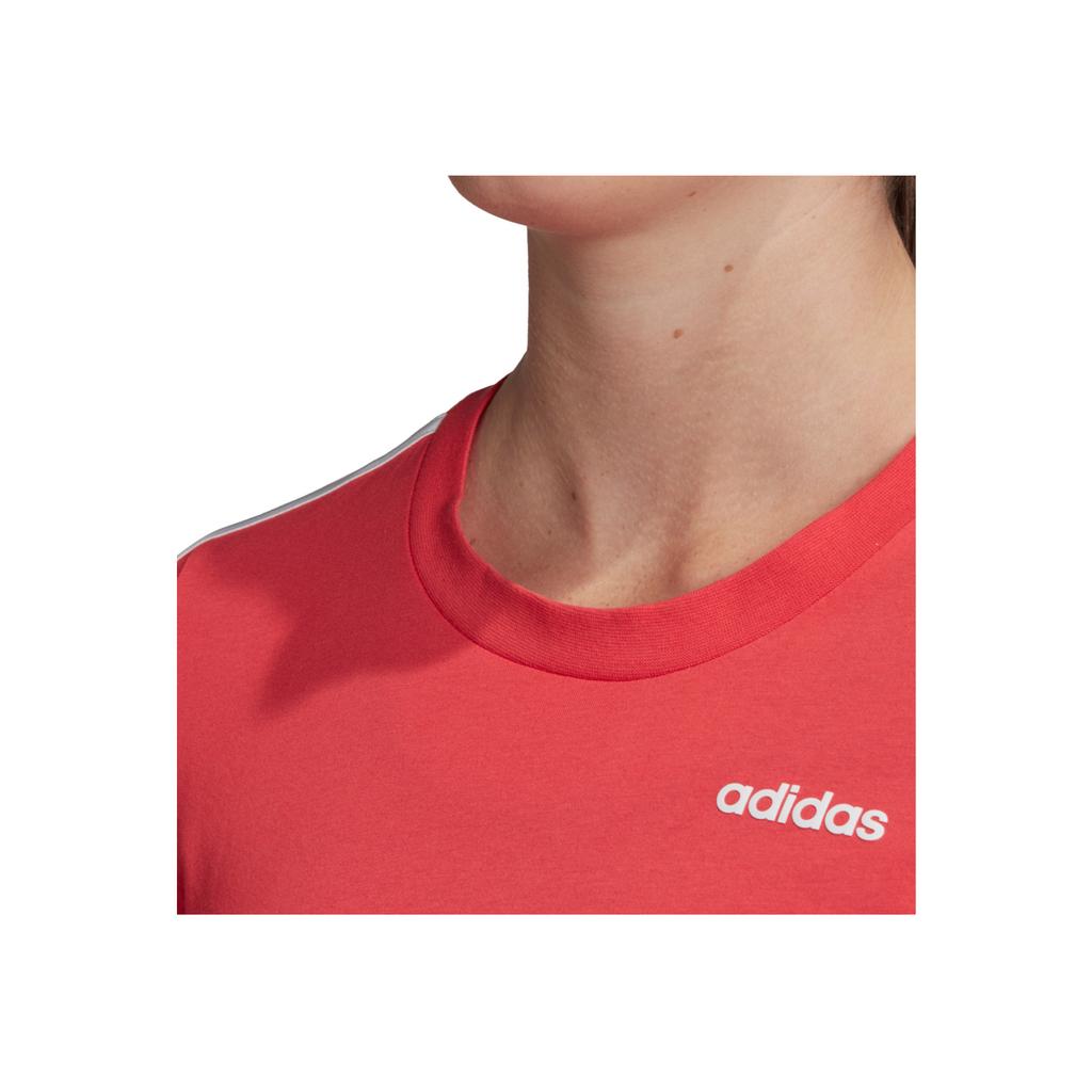 Adidas Three-Stripe Cotton Sports Short Sleeve T-Shirt Women Tops Pink FM6431