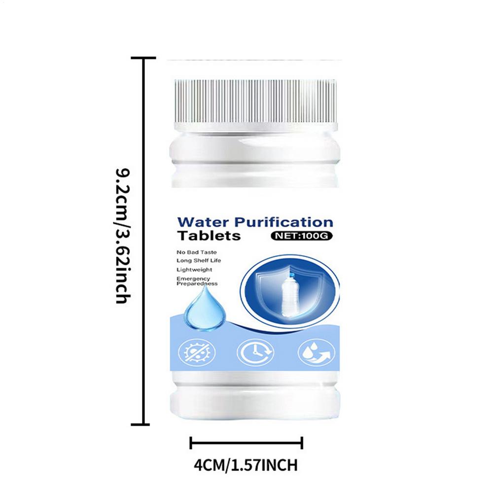 Drinking Water Purification Tablets Portable Effective Emergency Drinking Water Cleaner for Camping Hiking Water Filter Tablets