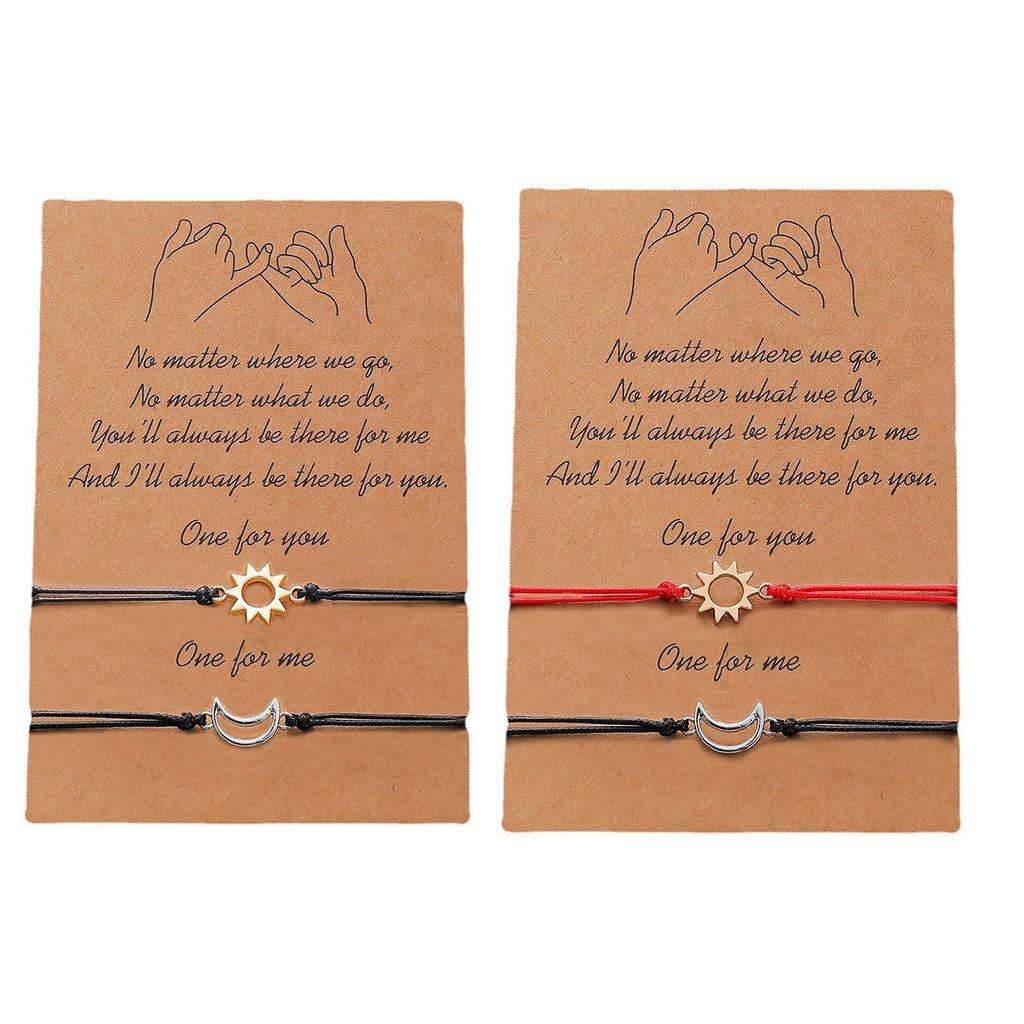 Pack mit 2 passenden Sonne- und Mond-Armbändern Handkette Perfekt für Paare zum Feiern von Jahrestagen oder Geburtstagen