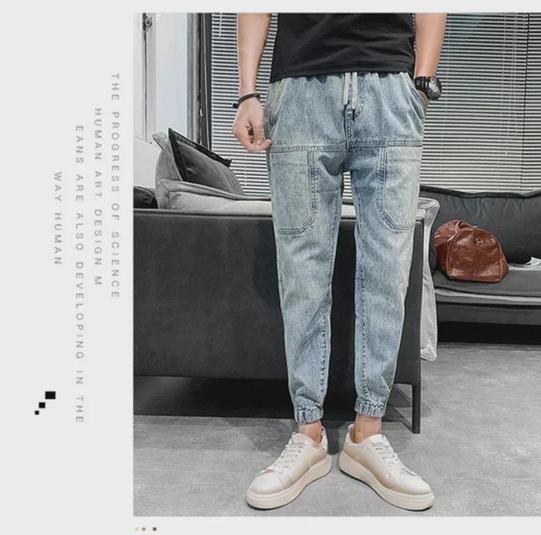 Erkekler İçin Trend Kore Tarzı Dar Harem Pantolon - Rahat Sonbahar Dokuz Noktalı Bol Kesim Pantolon