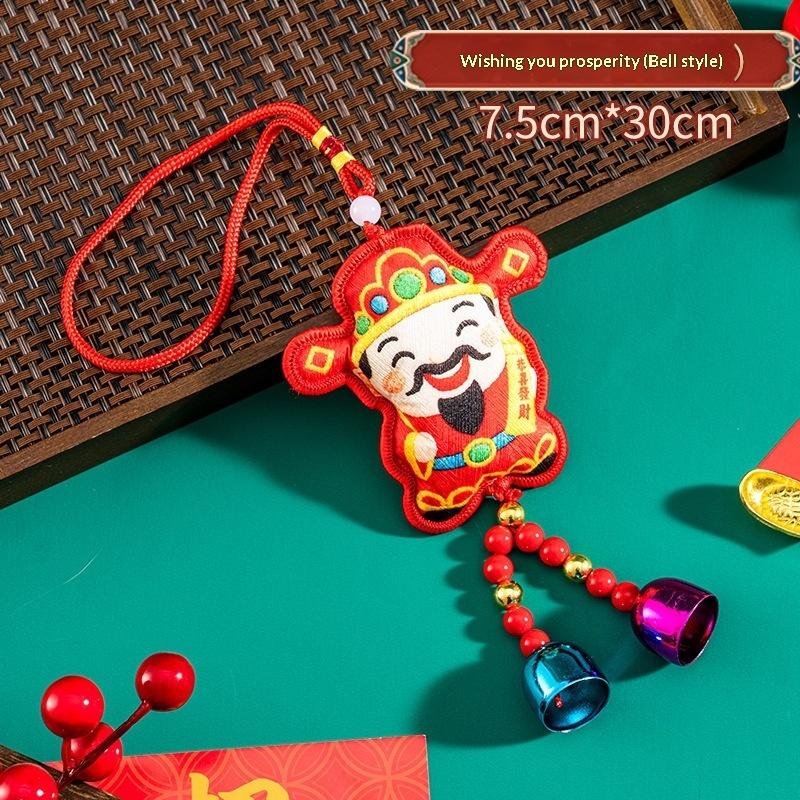 Chinese Style Zodiac Mascot Pendant Blessing Embroidery Lucky Fragrant Bag With Tassels Horse Incense Bag Car Hanging