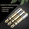 Adapter 3.5 To 6.35 Audio Adapter Gold Copper Jack Converters Male Female Connector Speakers