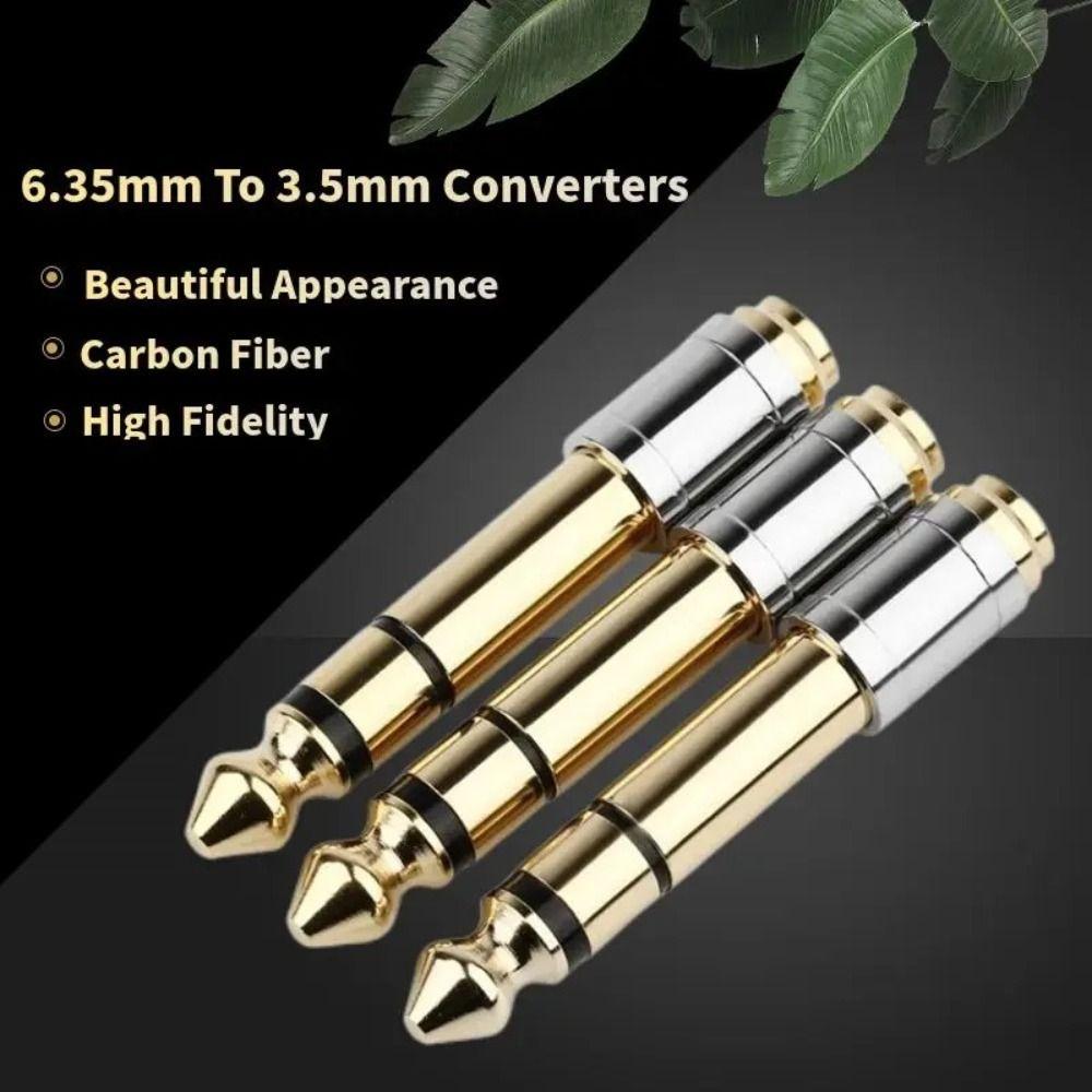 Adapter 3.5 To 6.35 Audio Adapter Gold Copper Jack Converters Male Female Connector Speakers
