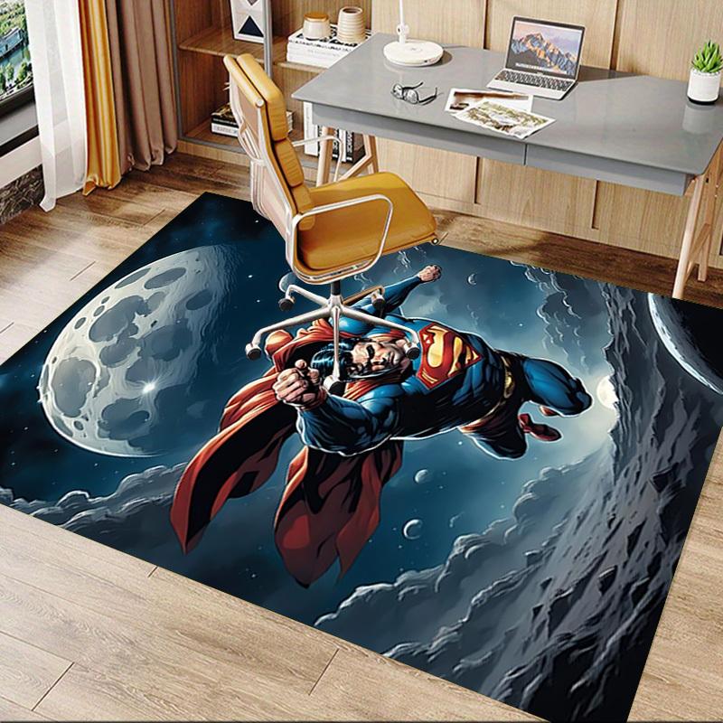1pc Superman Moon Carpet, for Home & Office Decor, Desk Chair Carpet, Festive Gift,Conference Room CarpetL1186
