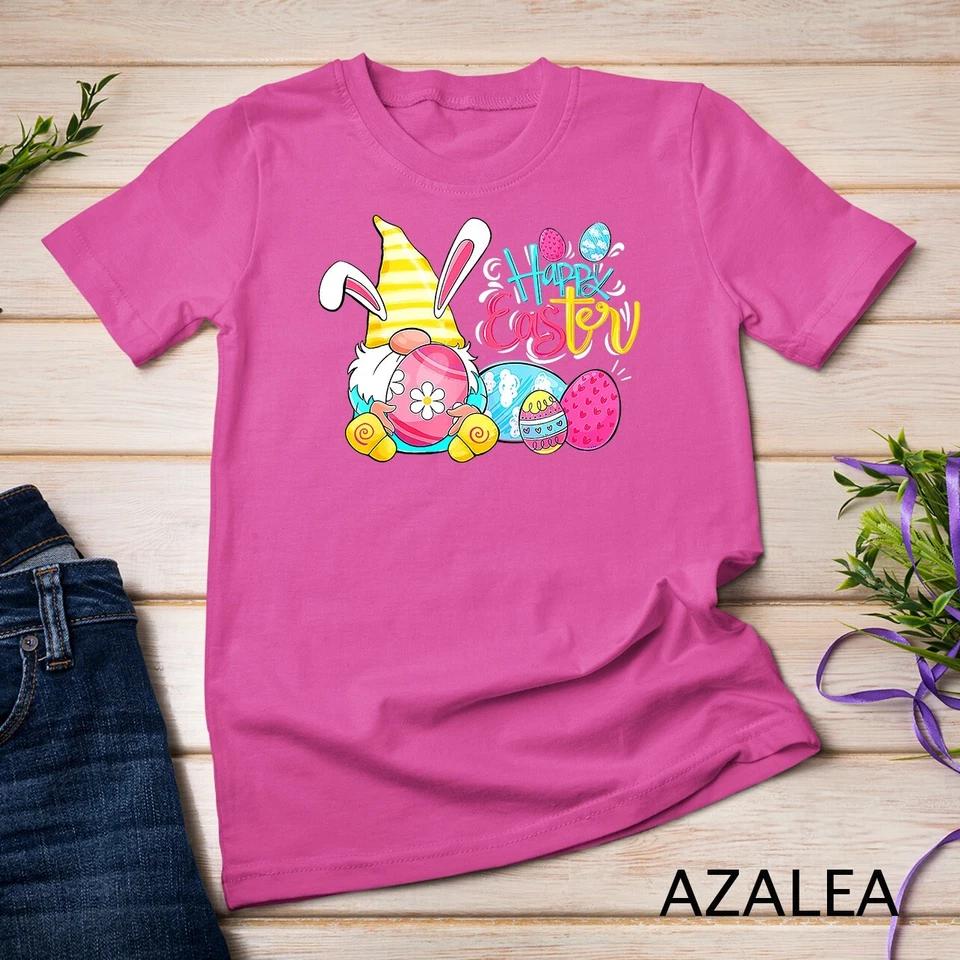 Bunny Gnome Rabbit Eggs Hunting Happy Easter Day Funny T-Shirt Unisex T-shirt 2 2XL