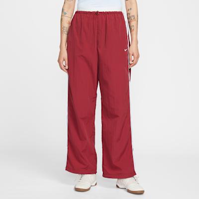 Nike Casual Pants Women's Red Moderate Straight Fit Pants
