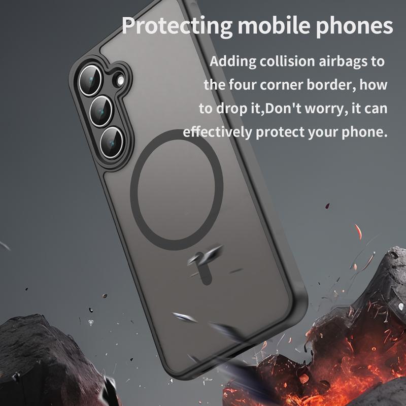 For Samsung Galaxy S25 FE Case Semi-Transparent Frosted Matte PC+TPU Anti-fingerprint Translucent Cover for Galaxy S25 Fe