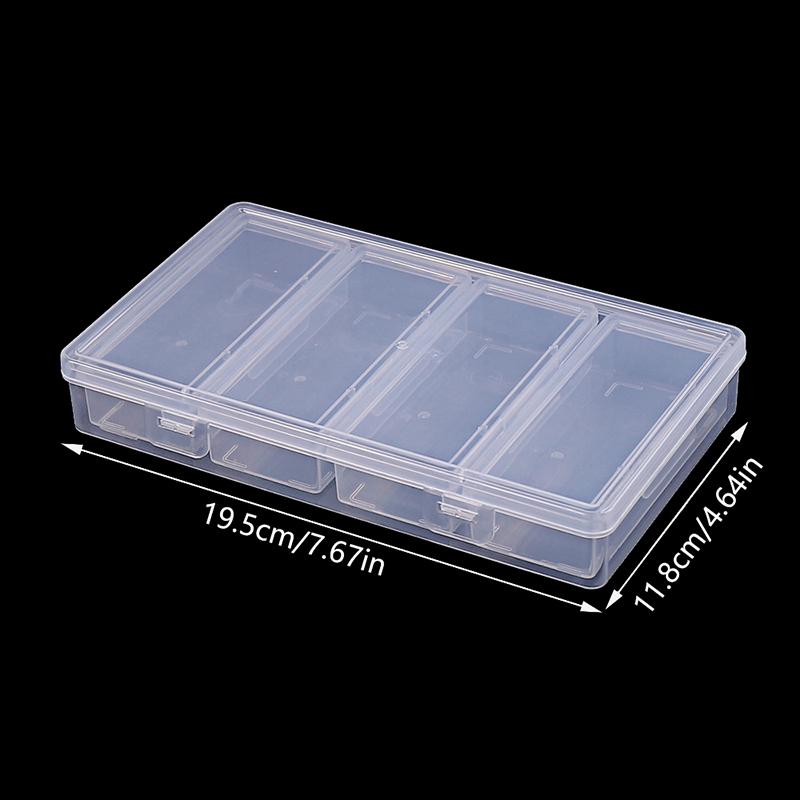 4 Grid Rectangular Independence Storage Box Plastic Transparent Box Can Be Used Alone Decorations Tools Classification