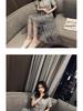 Korean Loose Mid-length Sequined Mesh Maternity Dress - Short-Sleeved, A-line Summer Skirt