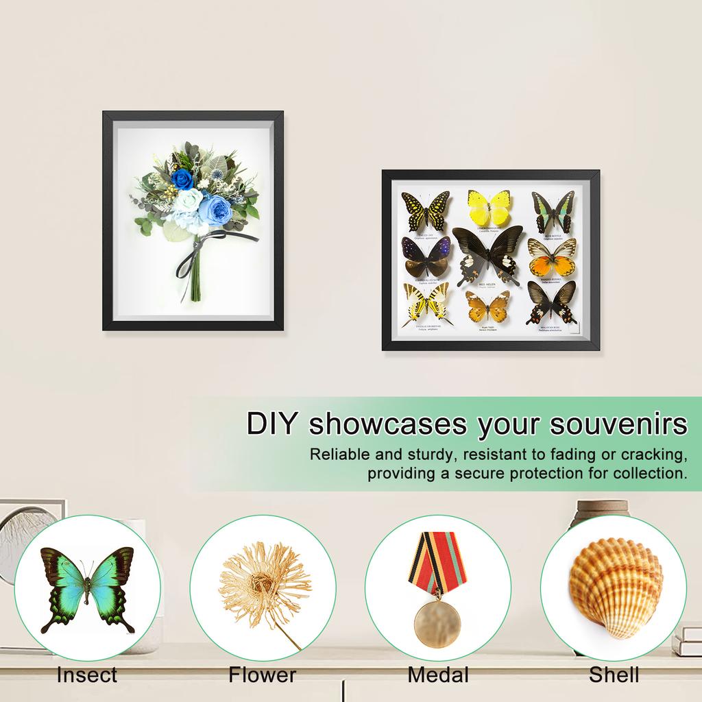 Shadow Box Picture Frame Wall Mounted Shadow Box Simple Elegant Display Cases Rectangle for Display Photos Medals Awards