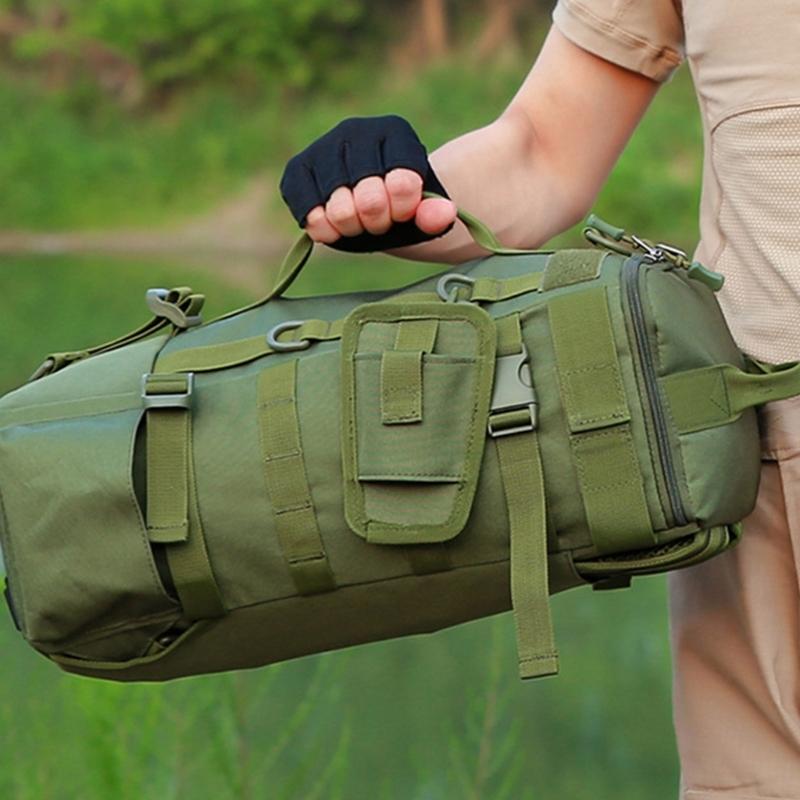 Durability Fishing Bag Waterproofed Adjustable Bag with Rod Belt and Tool Hook for Outdoor Anglers Gear Storage