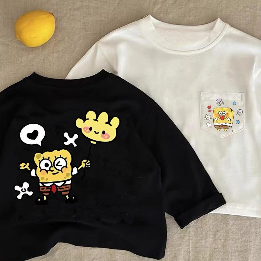 

Детская хлопковая футболка с длинным рукавом, карманом и принтом, круглым вырезом, свободного кроя для весны и осени - Доступна в подростковых размерах 160cm