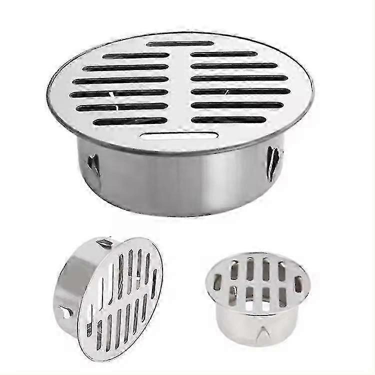 Scarico a pavimento (Bocca Piatta 110mm) Scarico a Pavimento da Esterno Acciaio Inossidabile 304 Tappo a Innesto Balcone Esterno - Edizione 2 Pezzi 0120