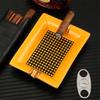 Luxury Square Ceramic Ashtray with Gifts Box Portable Cigar Holder for Home Living Room Travel Outdoor Smoking Accessories