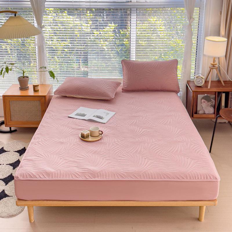 Solid Color Quilted Waterproof Bed Sheet - Thick Brushed Simmons Protective Cover for Home Use