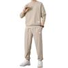 2 stk/sett Falsk todelt sportsdrakt Rund hals Langermet genser Topper Elastisk midje Lange bukser Sett Hverdagsbruk