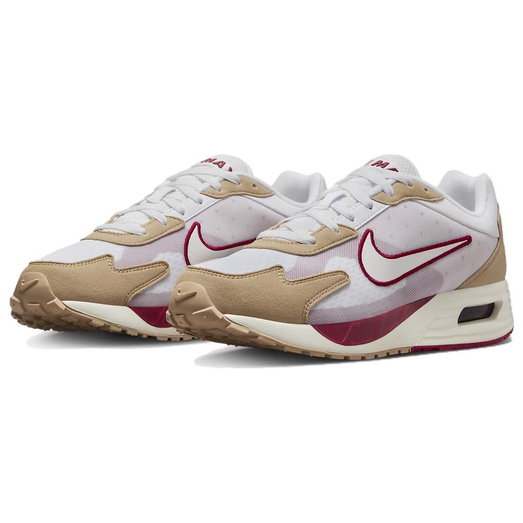 Nike Air Max Solo Mesh Synthetic Leather Comfortable Versatile Durable Breathable Low-Top Casual Shoes Men Sneakers White Red DX3666-101