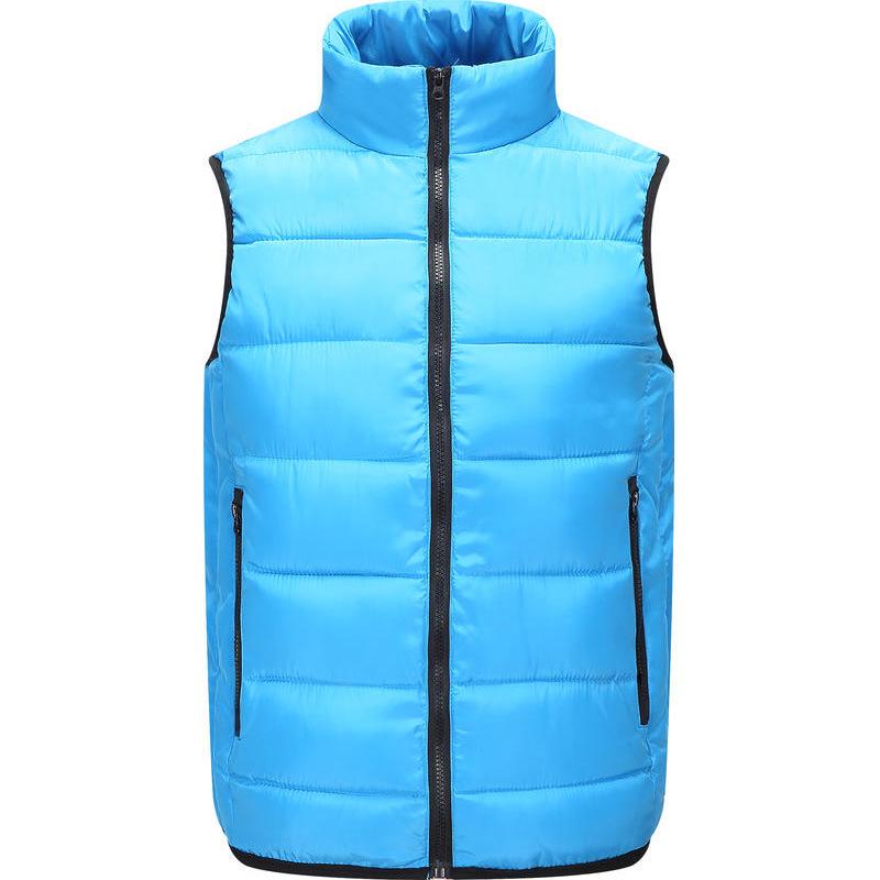 

Унісекс Зимовий Пуховий Бавовняний Жилет – Товстий, Теплий, Верхній Одяг для Відкритого Повітря з Вишитим Логотипом M peacock синього кольору