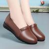 Autumn Thick-soled Soft Leather Comfortable Single Shoes New Flat-soled Medium Non-slip Shoes Single Shoes Leather Shoes